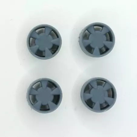 4 jantes Renault 19 16S – 3D Creative – Échelle 1/43 (Ø9 mm x 4 mm)