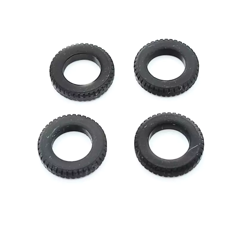 4 Pneus crantés Ø17.5mm noir – Résine dure 3D CREATIVE