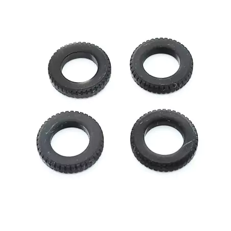 4 Pneus crantés Ø17.5mm noir – Résine dure 3D CREATIVE