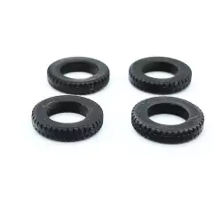 4 Pneus crantés Ø17.5mm noir – Résine dure 3D CREATIVE