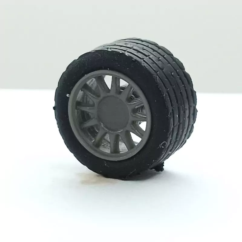 4 roues 12 rayons ø12.30 mm - Résine - 1:43