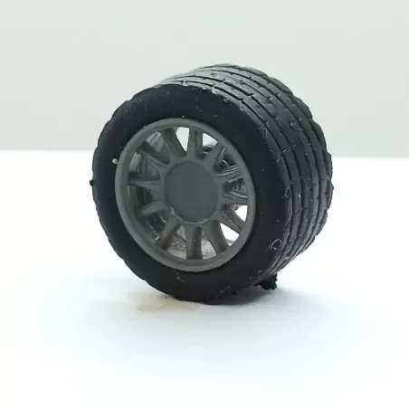 4 roues 12 rayons ø12.30 mm - Résine - 1:43