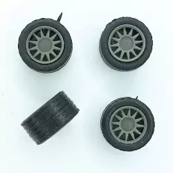 4 roues 12 rayons ø12.30 mm - Résine - 1:43