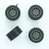 4 roues 12 rayons ø12.30 mm - Résine - 1:43