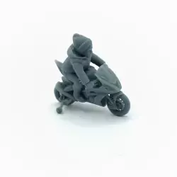 Diorama 1:43 – Timothée sur sa moto électrique | Figurine 3D Creative