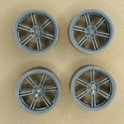 4 jantes 6 branches Ø 30 mm - Résine - 1:18