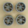 4 jantes 6 branches Ø 30 mm - Résine - 1:18