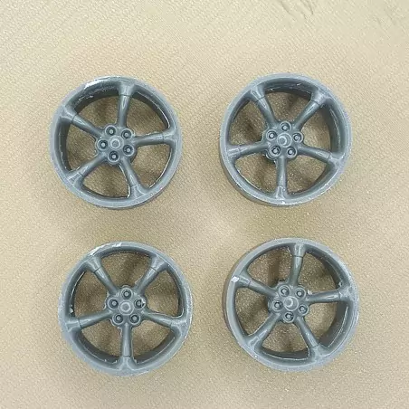 4 jantes 5 branches ø 29 mm - Résine - 1:18