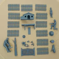 Diorama : Famille au poulailler - 27 pièces - 3D Creative - 1:43