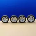 4 roues 8 branches ø29.50 mm - 2AV/2AR - Résine - 1:18