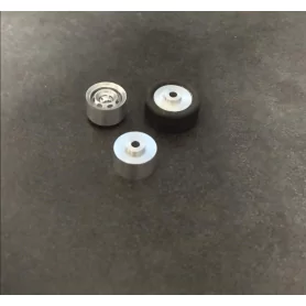 4 roues complètes - Ø13.40 mm - Ech. 1:43 - Alu et résine