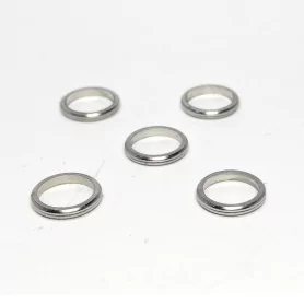 5 Bagues "Forme" - Laiton Nickelé - Ø 6.70 Mm X 1 Mm - CPC Production