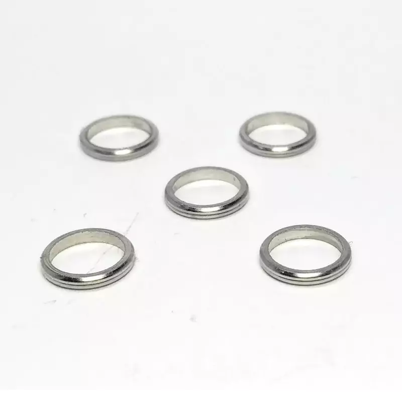 5 Bagues "Forme" - Laiton Nickelé - Ø 6.70 Mm X 1 Mm - CPC Production