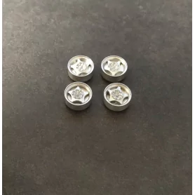 4 Jantes en Aluminium Ø 9.50 - Insert résine - Ech 1:43