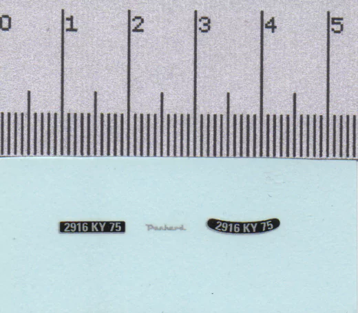 Décalcomanie - Plaque d'immatriculation pour Panhard - 1:43
