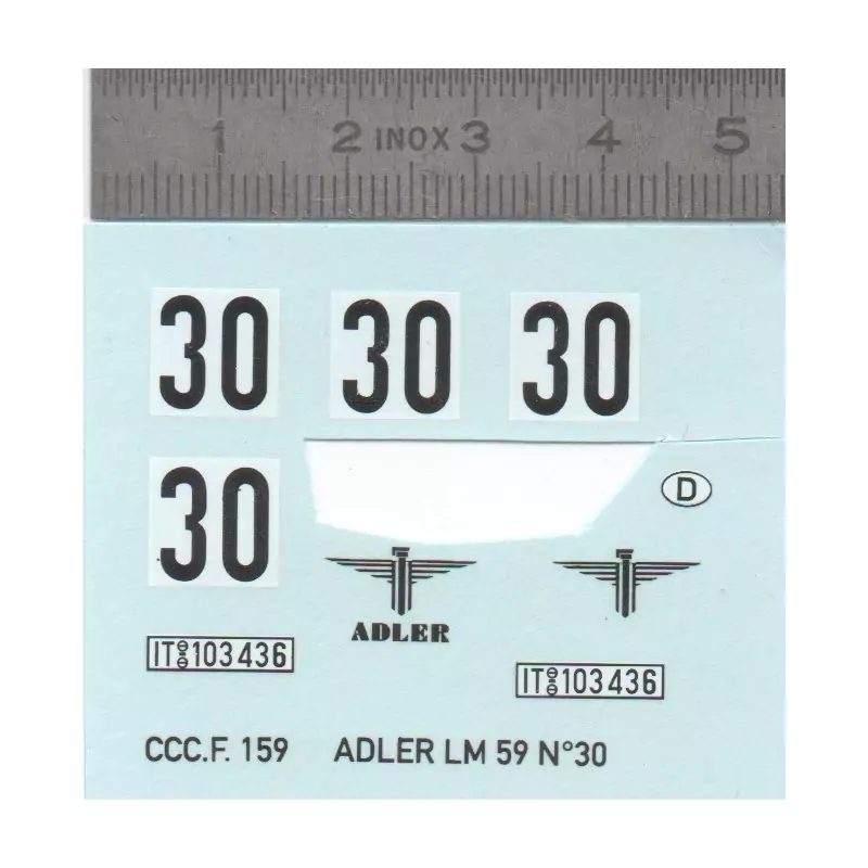 Décalcomanie - ADLER LM 59 N°30 - Ech 1:43