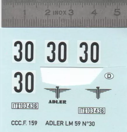 Décalcomanie - ADLER LM 59 N°30 - Ech 1:43
