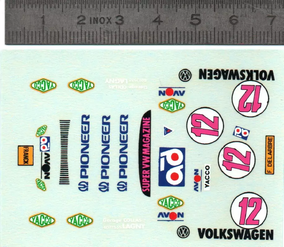 Décalques  Volkswagen N°12 + Publicité - Ech 1:43