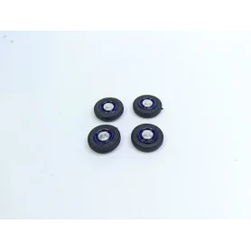 4 roues complètes - Diam. 17mm - Bleu - Ech. 1:43 - Résine