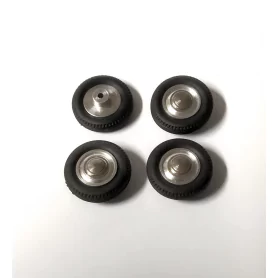 4 roues complètes ø15.50 mm - à monter - Laiton, alu et résine soup...