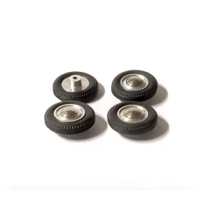 4 roues complètes ø15.50 mm - à monter - Laiton, alu et résine soup...