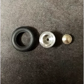 4 roues complètes ø15.50 mm - à monter - Laiton, alu et résine soup...