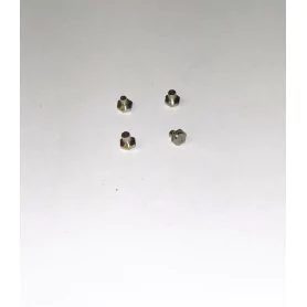 4 Bouchons 6 pans de 2.50mm - Laiton nickelé - CPC