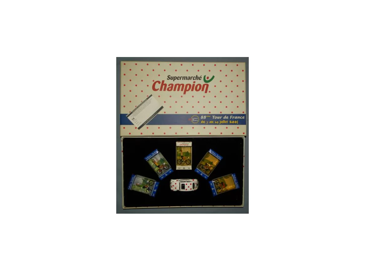 Marketplace - Coffret Champion 88ième Tour de France 2001 - VW Cox + 5 Coureurs - Norev - 1/43